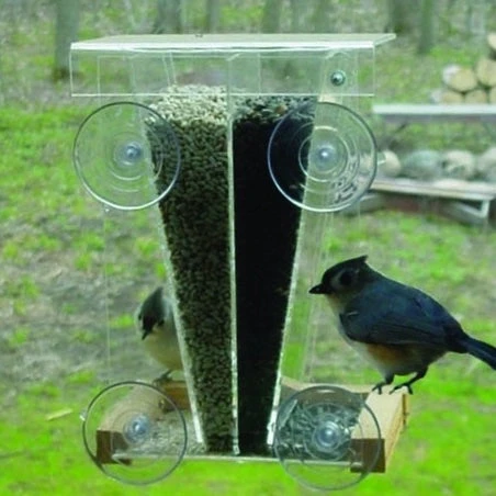 Window Bird Feeder-Double Seed Bins 3 Window Bird Feeder-Double Seed Bins