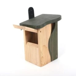 Natural Entry Wood Birdhouse -The Birdhouse Chick Wood Birdhouse Nest Cleanout Monitor