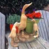 Ducks In Boots Garden Sculpture -The Birdhouse Chick Wooden Ducks in Shoes