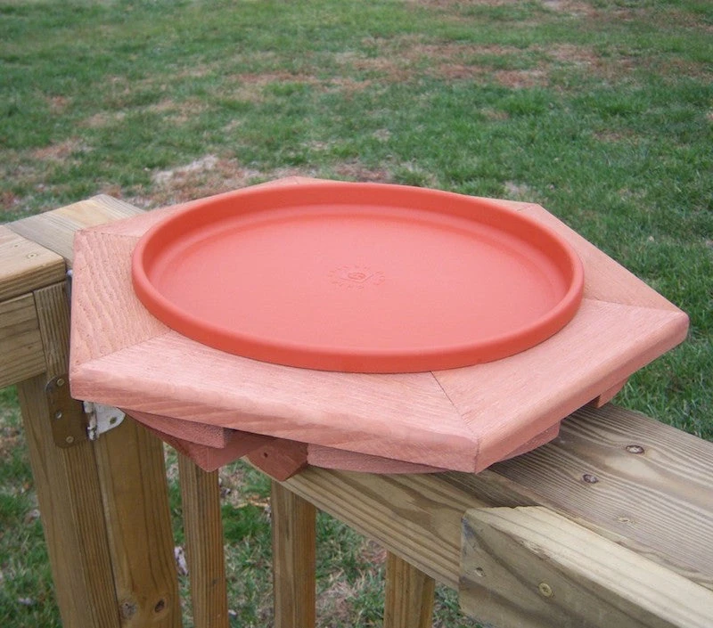 Wooden Deck-Mount Bird Bath 4 Wooden Deck-Mount Bird Bath - Image 2