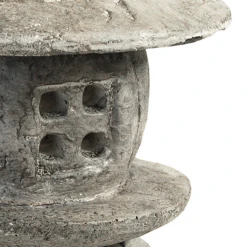Zen Haven Small Round Pagoda Statue Set of 2 – Handcrafted Concrete Garden Lanterns in Pre-Aged Gray 14 Zen Haven Small Round Pagoda Statue Set of 2 – Handcrafted Concrete Garden Lanterns in Pre-Aged Gray -The Birdhouse Chick Zen Haven Pagoda Statues in Tranquil Garden Setting