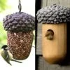Esschert Design Rustic Pine Cone Birdhouse and Mesh Bird Feeder Gift Set – Natural Wood Garden Decor -The Birdhouse Chick birdhouse bird feeder gift set