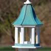 Copper Roof Bird Feeder Column Style - 28x12 -The Birdhouse Chick copper roof bird feeder vinyl pvc 28x12 columns 2