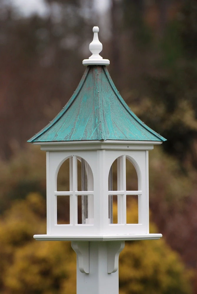 Copper Roof Bird Feeder Arch Window - 28x12 3 Copper Roof Bird Feeder Arch Window - 28x12