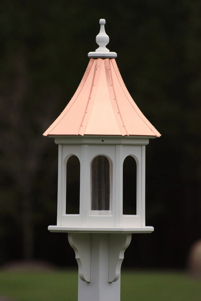 Copper Roof Gazebo Bird Feeder Sloped Design β White Vinyl Post Mount 36x14 4 Copper Roof Gazebo Bird Feeder Sloped Design β White Vinyl Post Mount 36x14 - Image 2