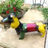 Dachshund Recycled Metal Yard Art -The Birdhouse Chick dachshund metal yard art