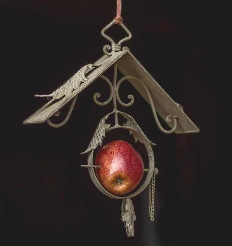 Weathered Scroll Fruit and Suet Bird Feeder โ Vintage Antique Metal Hanging Decor 4 Weathered Scroll Fruit and Suet Bird Feeder โ Vintage Antique Metal Hanging Decor - Image 2