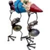 Gnome Go Home Recycled Metal Garden Sculpture – Handcrafted Whimsical Yard Art -The Birdhouse Chick gnome be gone
