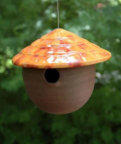 Ceramic Gourd Birdhouse - Handcrafted Weather-Proof Stoneware Bird Home 5 Ceramic Gourd Birdhouse - Handcrafted Weather-Proof Stoneware Bird Home - Image 3
