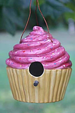 Ceramic Cupcake Birdhouse -The Birdhouse Chick jpeg 2