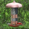 OPUS Large Capacity Triple Tube Bird Feeder W/ Copper Ports -The Birdhouse Chick large capacity triple tube feeder in use