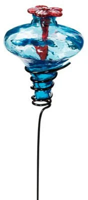 Mini-Blossom Recycled Glass Hummingbird Feeder - 24" Staked Garden Blossom 7 Mini-Blossom Recycled Glass Hummingbird Feeder - 24" Staked Garden Blossom - Image 5