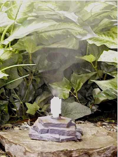 Leaf Mister with Natural Rock Base β Low-Flow Fine Mist Birdbath & Garden Accessory 3 Leaf Mister with Natural Rock Base β Low-Flow Fine Mist Birdbath & Garden Accessory
