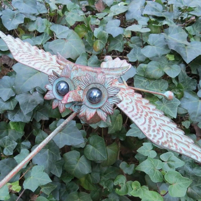 Floating Owl Kinetic Garden Stake 3 Floating Owl Kinetic Garden Stake