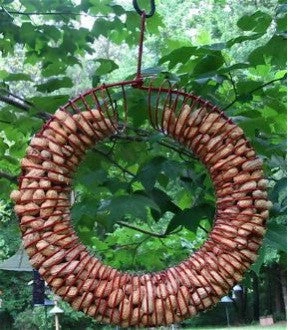 Green Whole Peanut Wreath Bird Feeder – Durable Metal Coil Design for Woodpeckers & Jays 5 Green Whole Peanut Wreath Bird Feeder – Durable Metal Coil Design for Woodpeckers & Jays - Image 3