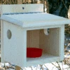 Post Mount Wooden Bluebird Feeder
