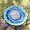 Pottery Deck-Mount Bird Bath -The Birdhouse Chick pottery deck mount bird bath