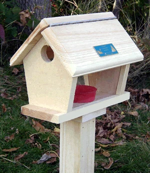 Small Wooden Bluebird Feeder โ Traditional Fly-In Eastern White Pine Bird Feeder 3 Small Wooden Bluebird Feeder โ Traditional Fly-In Eastern White Pine Bird Feeder