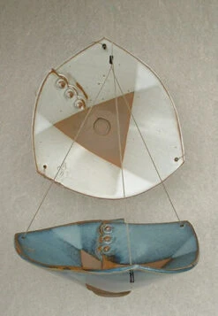 10-Inch Handmade Stoneware Hanging Bird Bath - Triangular Textured Glazed Pottery -The Birdhouse Chick small 1 f27264fe 5feb 4a19 a59a 67aef8c6522c