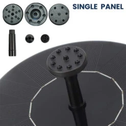 Rustic Sandy Granite Bird Bath -The Birdhouse Chick solar fountain pump kit 3 nozzles for birdbaths