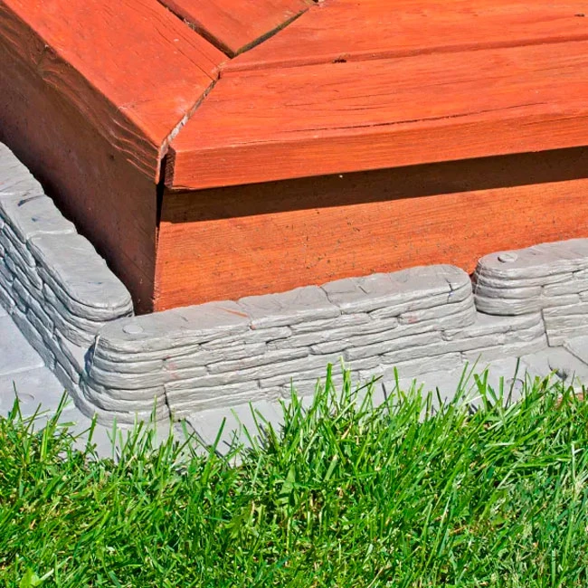 Stacked Stone Garden Border - Varied Gray Slate Interlocking Resin Edging Set 10 Stacked Stone Garden Border - Varied Gray Slate Interlocking Resin Edging Set - Image 8