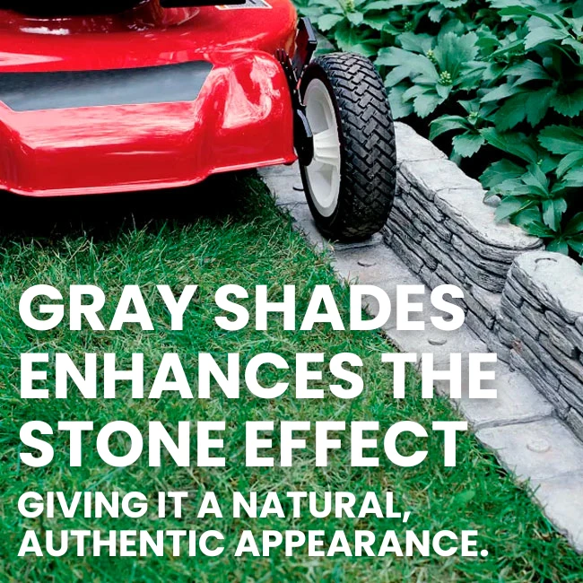 Stacked Stone Garden Border - Varied Gray Slate Interlocking Resin Edging Set 5 Stacked Stone Garden Border - Varied Gray Slate Interlocking Resin Edging Set - Image 3