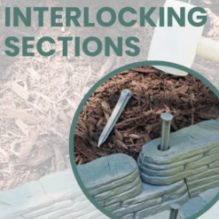 Stacked Stone Garden Border - Varied Gray Slate Interlocking Resin Edging Set 16 Stacked Stone Garden Border - Varied Gray Slate Interlocking Resin Edging Set -The Birdhouse Chick stacked stone garden border interlocking