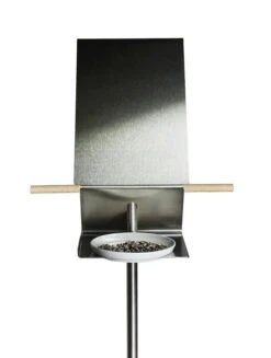 Bauhaus Bird Bath/Bird Feeder-VT4 -The Birdhouse Chick tall birdbath feeder sideview