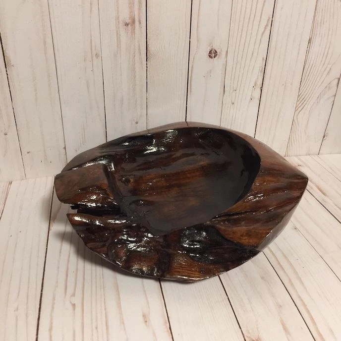 Hand-Carved Reclaimed Teak Wood Bowl β Natural Root Organic Decorative Accent 4 Hand-Carved Reclaimed Teak Wood Bowl β Natural Root Organic Decorative Accent - Image 2