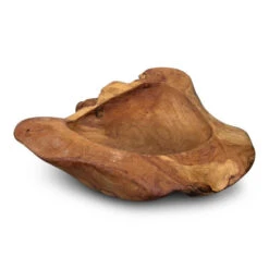 Indonesian Natural Teak Root Bowl – Hand-Carved Reclaimed Wood Decorative Catch-All (2 Sizes) -The Birdhouse Chick teak wood bowl 1