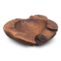 Indonesian Natural Teak Root Bowl – Hand-Carved Reclaimed Wood Decorative Catch-All (2 Sizes) -The Birdhouse Chick teak wood bowl 3
