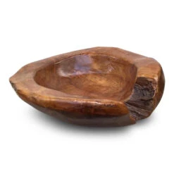 Indonesian Natural Teak Root Bowl – Hand-Carved Reclaimed Wood Decorative Catch-All (2 Sizes) -The Birdhouse Chick teak wood bowl 4