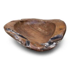 Indonesian Natural Teak Root Bowl – Hand-Carved Reclaimed Wood Decorative Catch-All (2 Sizes) -The Birdhouse Chick teak wood bowl 6