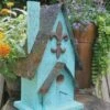 Barn Wood Birdhouse- Fleur-de-Lis 2 Barn Wood Birdhouse- Fleur-de-Lis -The Birdhouse Chick teal fleur birdhouse new