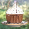 Ceramic Cupcake Bird Feeder -The Birdhouse Chick vanilla.feed .better smll