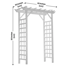 Classic White Vinyl Lattice Arbor – Elegant Flat-Top Garden Entrance for Climbing Plants -The Birdhouse Chick vinyl lattice arbor dimensions